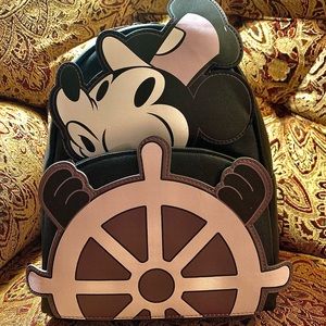 loungefly disney winnie the pooh floral crown flocked mini backpack